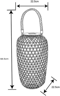 Globo Lampa solarna LED 33671 latarnia pleciony bambus - Lampy ogrodowe - miniaturka - grafika 4