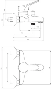 Deante Bat joko chrom wannowa bez kompletu natryskowego BOJ010M - Baterie wannowe i prysznicowe - miniaturka - grafika 3