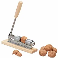 Pozostałe akcesoria kuchenne - Relaxdays retro dziadek do orzechów drewno, dziadek do orzechów, regulacja rozmiaru, otwieranie orzechów, dźwignia, metal, srebrny/naturalny 10024147 - miniaturka - grafika 1
