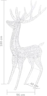 vidaXL vidaXL Świąteczny renifer XXL, akryl, 250 kolorowych diod LED, 180 cm - Oświetlenie świąteczne - miniaturka - grafika 9