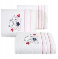 Okrycia kąpielowe dla dzieci - Design 91 Ręcznik gładki BABY1 70X140 Biały/róż - miniaturka - grafika 1