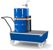 Wózki magazynowe - 722 DENTA Przewoźna wanna wychwytowa ze stali na 2 beczki 200 l lakierowana z zabezp.transport 72279360 79360-uniw - miniaturka - grafika 1