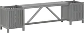 Ławki ogrodowe - vidaXL Ławka ogrodowa z 2 donicami 150 cm, lite drewno akacjowe, szara - miniaturka - grafika 1