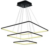 Lampy sufitowe - Mdeco Biurowa LAMPA wisząca SLIM/000005/3000/B MDECO kwadratowa OPRAWA zwis LED 117W 3000K metalowy czarny - miniaturka - grafika 1