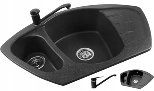 Zlewozmywak Zlew Granitowy Bateria Kuchenna Prosta - Zlewozmywaki z baterią - miniaturka - grafika 6