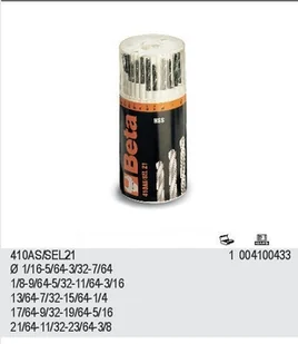 BETA KPL.WIERTEŁ 1/16-3/8 21SZT 410AS/SEL21 - Wiertła - miniaturka - grafika 2