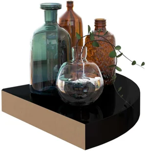 vidaXL vidaXL Narożne półki ścienne, 4 szt., połysk, czarne, 25x25x3,8cm, MDF - Półki do salonu - miniaturka - grafika 4