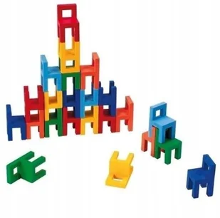 Goki Balansująca wieża z krzesełek, drewniany zestaw do kreatywnej zabawy, 56929 56929 - Zabawki kreatywne - miniaturka - grafika 2