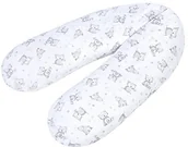 Poduszki do karmienia - Zollner Julius Julius 4670016130 poduszka do karmienia z wypełnieniem z pereł, zadrukowana bawełna, zajączek i sowa, 190 cm - miniaturka - grafika 1