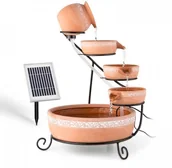 Fontanny ogrodowe - Blumfeldt Empoli fontanna kaskadowa terakota 5 poziomów 200 l/godz. 2-watowy solar LED SOL1-Empoli - miniaturka - grafika 1