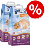 Żwirek dla kotów - Tigerino Żwirek miesiąca 2 x 14 l Nuggies Drobnoziarnisty 2 x 14 l - miniaturka - grafika 1