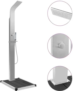 vidaXL Prysznic ogrodowy z podstawą Wpc stal nierdzewna 3051288 - Inne akcesoria do nawadniania - miniaturka - grafika 2