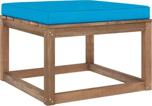 VidaXL Lumarko Podnóżek ogrodowy z jasnoniebieską poduszką 3067264 VidaXL - Pufy i podnóżki - miniaturka - grafika 6
