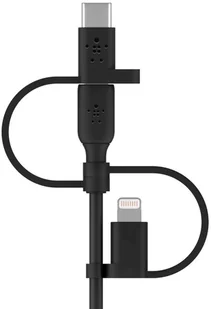 Belkin Uniwersalny kabel (3 w 1, USB-C, Lightning, kabel micro USB) do ładowania smartfonów, tabletów, powerbanków i innych urządzeń (1 m), CAC001bt1MBK CAC001bt1MBK - Kable USB - miniaturka - grafika 6