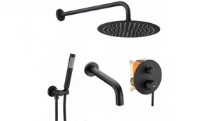Rea Zestaw wannowo-prysznicowy podtynkowy Lungo czarny P4112 - Zestawy prysznicowe - miniaturka - grafika 3