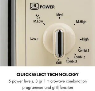 Kuchenka mikrofalowa Klarstein Caroline Kremowy - Kuchenki mikrofalowe - miniaturka - grafika 7