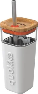 QUOKKA Quokka Liquid Cube Kubek szklany 540 ml ze słomką ze stali nierdzewnej (Inner Graffiti) - Shakery i bidony sportowe - miniaturka - grafika 2