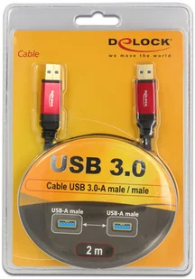 Delock Kabel USB 3.0 rot A-A St/St 2.0m (82745) - Kable USB - miniaturka - grafika 5