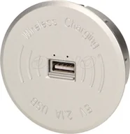 Ładowarki do telefonów - Orno Bezprzewodowa ładowarka indukcyjna z dodatkowym portem USB srebrna OR-AE-1367/G - miniaturka - grafika 1