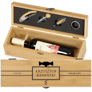 Murrano Personalizowany Zestaw Akcesoriów i Skrzynka Do Wina Dla Niego ZDW2-034 - Gadżety dla niej i dla niego - miniaturka - grafika 2