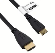 Kable - mumbi mumbi 5,00 m High Speed Mini kabel HDMI Full HD 3D (wtyczka Mini HDMI C na wtyczkę HDMI A), pozłacane styki, czarny Mini HDMI auf HDMI - miniaturka - grafika 1