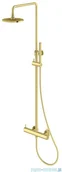 Baterie wannowe i prysznicowe - Kohlman Axel Gold zestaw prysznicowy natynkowy złoty połysk QW276AGD | - miniaturka - grafika 1