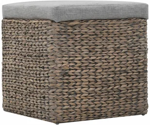 vidaXL Zestaw 2 pufów wyplecionych z trawy morskiej, szary - Pufy i podnóżki - miniaturka - grafika 8