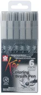 Przybory szkolne - Talens Sakura, pisaki, Color Brush, 6 sztuk - miniaturka - grafika 1