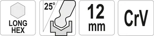 Yato KLUCZ IMBUSOWY Z KULKĄ DŁUGI 12,0 MM YT-05463 YT-05463 - Klucze i nasadki - miniaturka - grafika 2