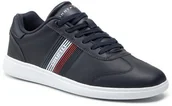 Sneakersy damskie - TOMMY HILFIGER Sneakersy Core Corporate Leather Cupsole FM0FM03624 Granatowy - miniaturka - grafika 1
