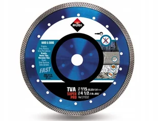 RUBI Tarcza diamentowa do materiałów twardych obrzeże TURBO VIPER TVA 115x22,2x10x1,4mm 31932 31932 - Tarcze do pił - miniaturka - grafika 3