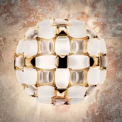 Lampy sufitowe - Slamp Mida lampa sufitowa, 50 cm, biało-złota - miniaturka - grafika 1