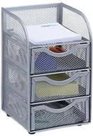 Biurka - Relaxdays biurko organizer, półki na schowek z siatki drucianej, biurowych metalowa, 21 x 12,5 x 13 cm, różne kolory HBT 10022484_55 - miniaturka - grafika 1