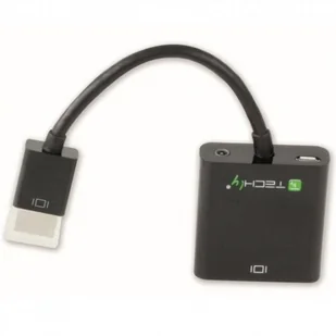 Techly Konwerter HDMI męski na VGA żeński audio micro-USB 306301 - Złącza, przejściówki, adaptery - miniaturka - grafika 2