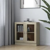 Witryny - VidaXL Witryna, kolor dąb sonoma, 82,5x30,5x80 cm, płyta wiórowa 802744 VidaXL - miniaturka - grafika 1