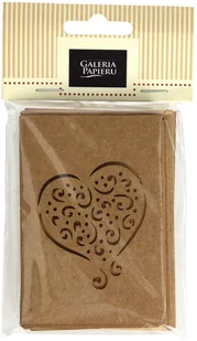 Galeria Papieru BILECIK Z KOPERTĄ Zestaw z sercem KRAFT CIEMNOBEŻOWY (karnet+koperta 70x100mm) opk 5 szt 280993 - Koperty - miniaturka - grafika 2