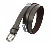 Paski - MASSIMO (PL) Pasek Damski Skórzany Gładki MASSIMO (PL) 20 mm SZARY Wąski - miniaturka - grafika 1