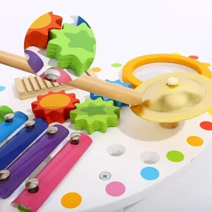 Tooky Toy Lumarko Wielofunkcyjny Instrument Centrum Muzyczne Ksylofon Zębatki Tarka Bębenek Talerz Pałeczki! TKC354A Lek - Instrumenty muzyczne dla dzieci - miniaturka - grafika 3