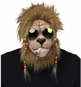 Stroje karnawałowe - Widmann 03302 półmaska Cooler Rasta lew z pluszowymi kosiarkami, uniseks dorośli, brązowa - miniaturka - grafika 1