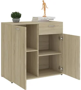 vidaXL Szafka, dąb sonoma, 80x36x75 cm, płyta wiórowa - Komody - miniaturka - grafika 5