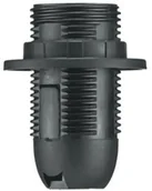 Oprawy, klosze i abażury - Pawbol Oprawka E14 plastik z kołnierzem czarna (20) - miniaturka - grafika 1