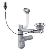 Syfony - Deante ZXY 9911 OSPRZĘT SPACE-SAVER LUX DO ZLEW 1-KOM Z KORKIEM AUTOMATYCZNYM PROSTOKą.TNY PRZELEW Z LOGO - miniaturka - grafika 1