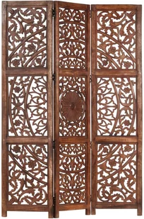 vidaXL vidaXL Parawan 3-panelowy, rzeźbiony, brązowy 120x165 cm, drewno mango - Parawany - miniaturka - grafika 24