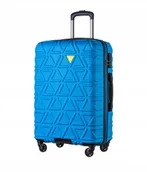 Walizki - Puccini Walizka Średnia Niebieska Twarda ABS018B 7 - miniaturka - grafika 1