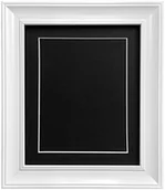 Ramki na zdjęcia - NA FRAMES BY POST FRAMES BY POST Scandi Biała ramka zdjęcia w stylu vintage z czarnym mocowaniem i deską tylną 12 x 10 zdjęcie rozmiar 23 x 18 cm AP4620VWBlackMountAndBB121097 - miniaturka - grafika 1