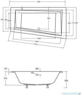 Besco Intima Slim 160x90cm wanna asymetryczna lewa #WAI-160-SLI - Wanny z hydromasażem Besco Intima Slim 160x90cm wanna asymetryczna lewa #WAI-160-SLI - Wanny z hydromasażem - miniaturka - grafika 2