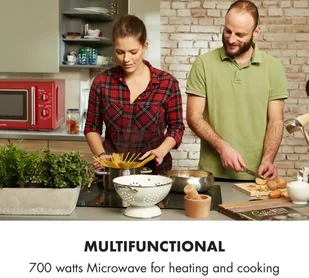 Kuchenka mikrofalowa Klarstein Caroline Czerwony - Kuchenki mikrofalowe - miniaturka - grafika 2