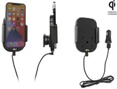 Uchwyty samochodowe do telefonów - Brodit AB Uchwyt Indukcyjny dedykowany do Apple iPhone 12 Pro Max z wbudowanym kablem USB oraz ładowarką samochodową 718236 - miniaturka - grafika 1