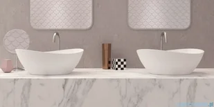 Sanitti Tre umywalka nablatowa 47x37 cm biały mat TRE-47-BM - Umywalki - miniaturka - grafika 4