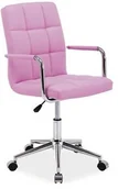 Fotele i krzesła biurowe - Signal Fotel biurowy Q-022 różowy OBRQ022R - miniaturka - grafika 1